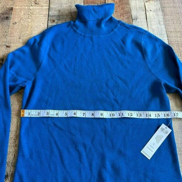 Chicos blue high neck long sleeve top women's 1 -(M) - Picture 5 of 10